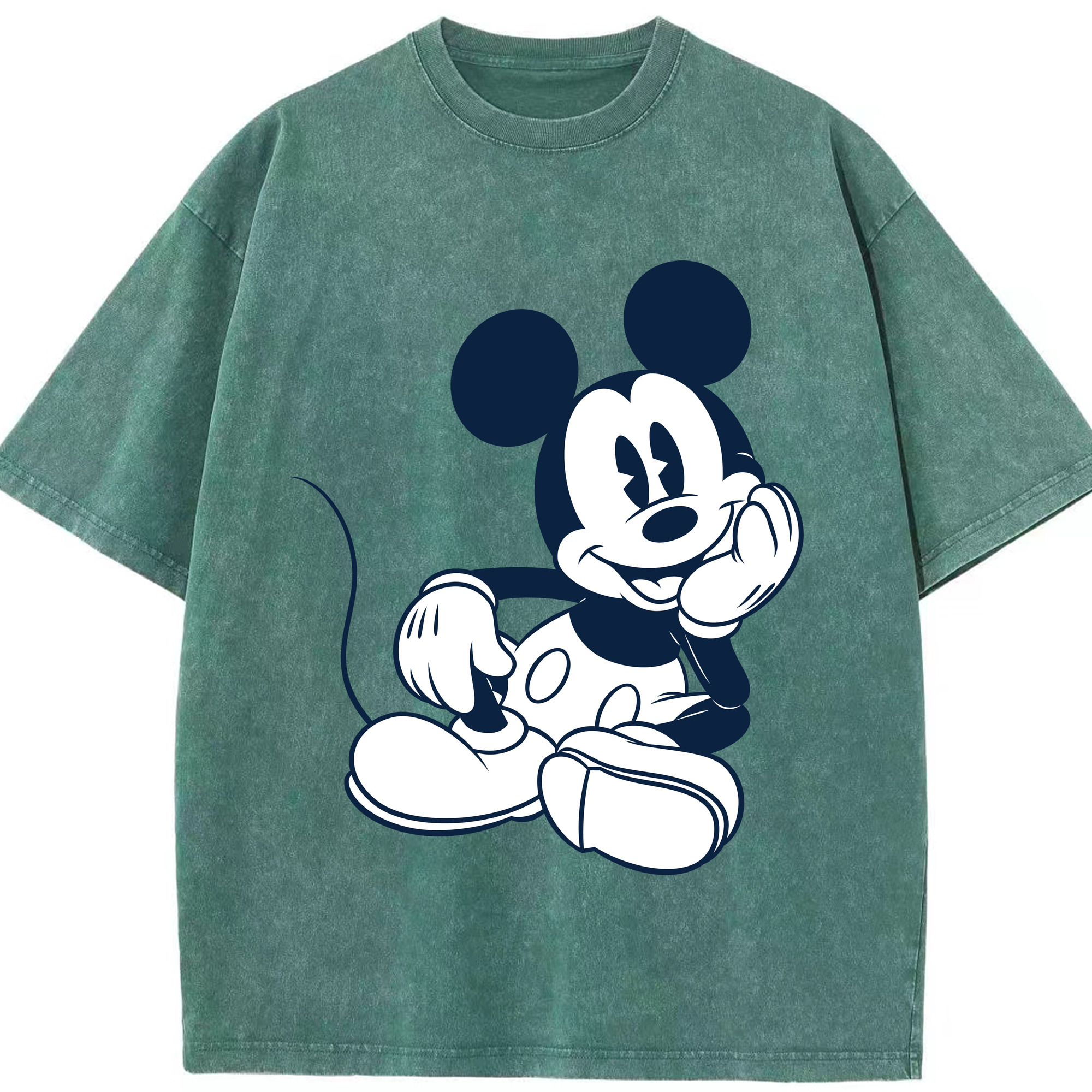（画像用） ミッキーマウス Mickey Mouse 綿100% ヴィンテージ風 半袖Tシャツ（フロントプリント）